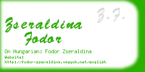 zseraldina fodor business card